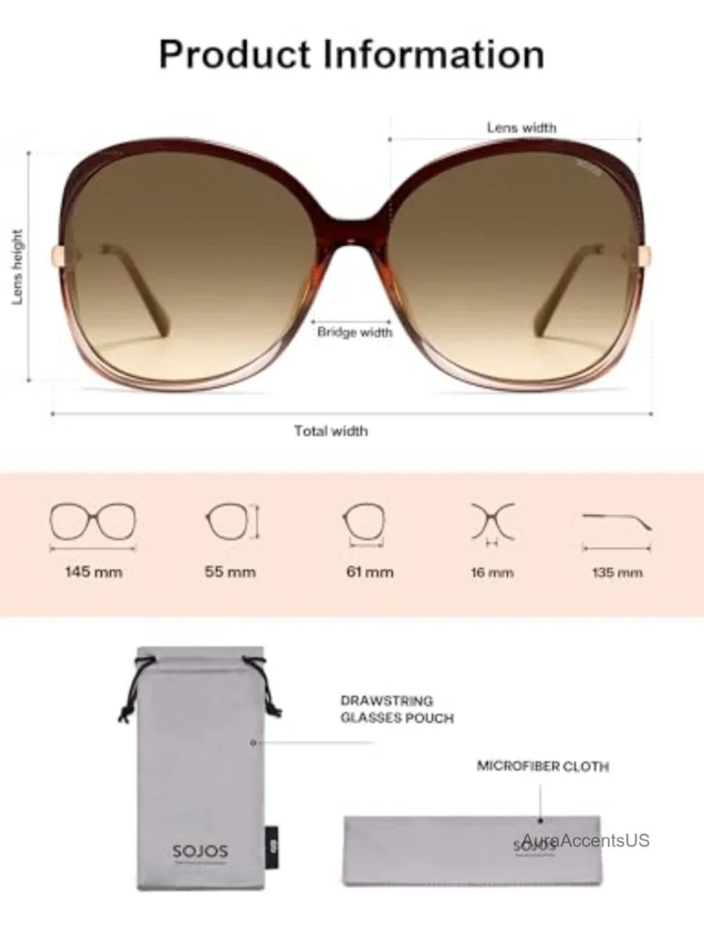 Oversized Butterfly Sunglasses UV400 Full-Frame Photochromic